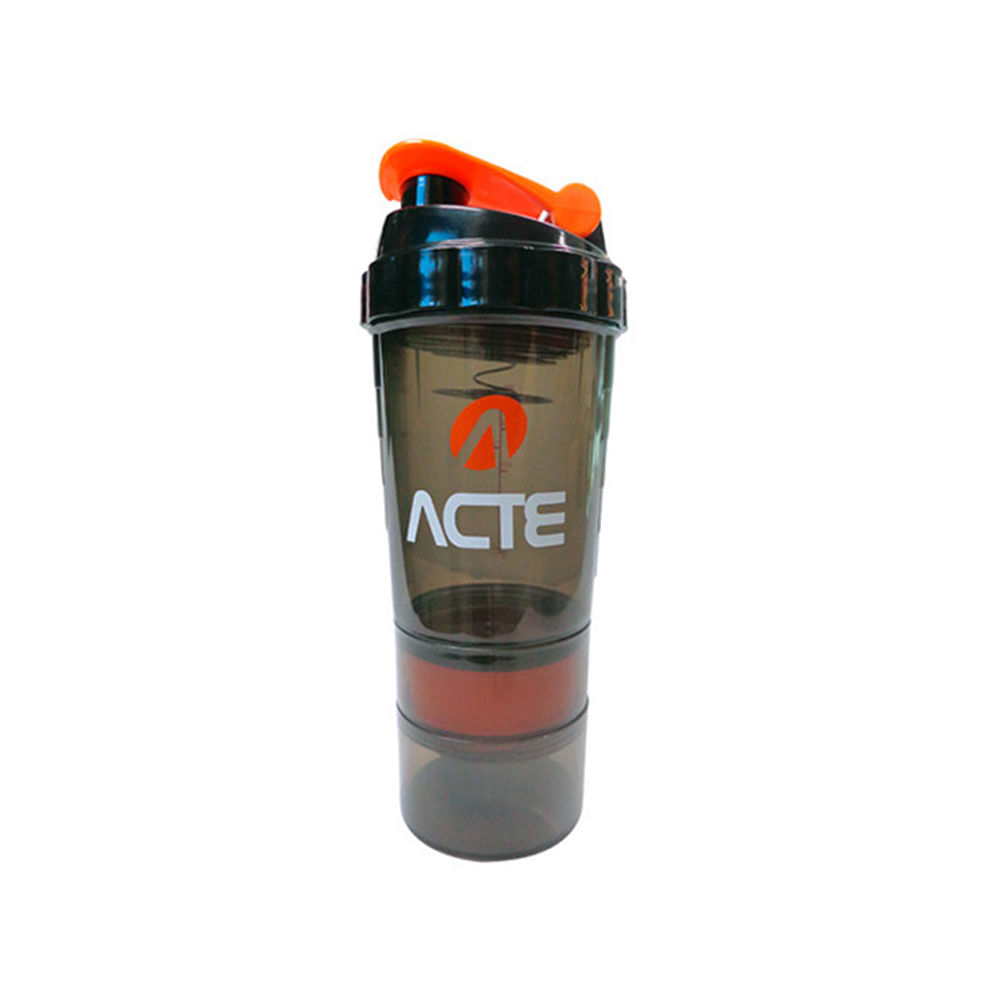 Coqueteleira 500ml 3 em 1 - Laranja - Acte Sports