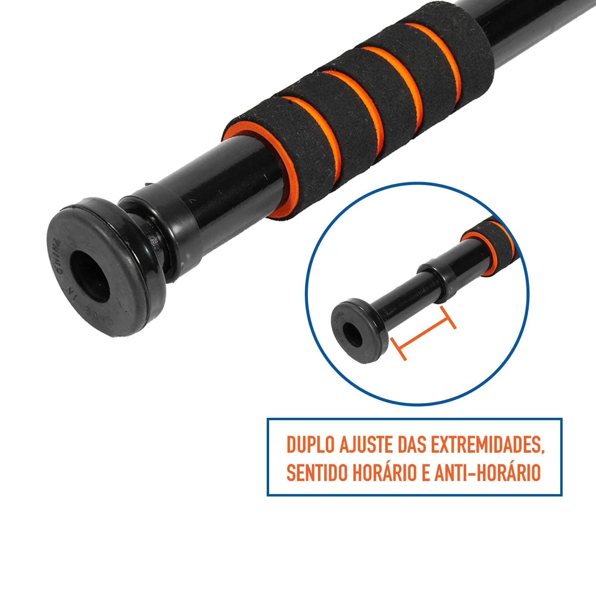 Encontraproduto.com.br - Barra de Porta Ajustável Acte Sports T142 - Preto e Laranja