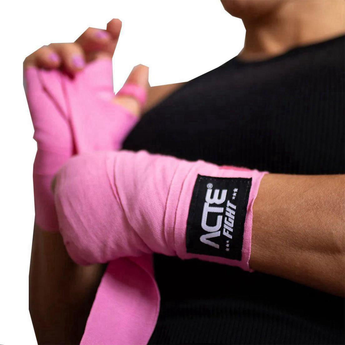 Encontraproduto.com.br - Bandagem Elástica Acte Sports 3,5m P8-R - Rosa
