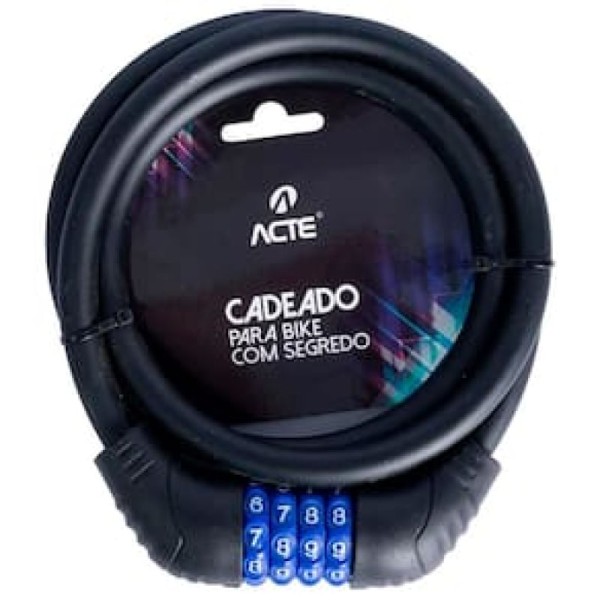Encontraproduto.com.br - Cadeado para Bicicleta Acte Sports com Segredo A64 - Preto