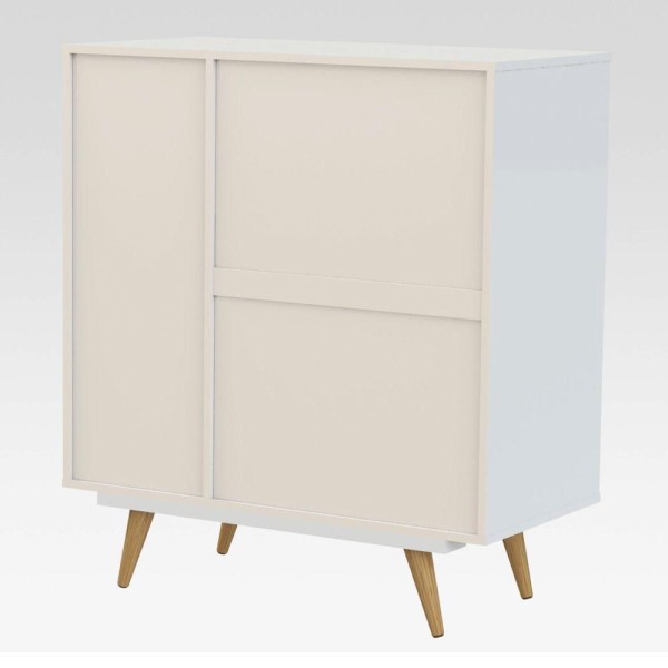 Encontraproduto.com.br - Cômoda 4 Gavetas e 1 Porta Retrô 30 Olivar Branco