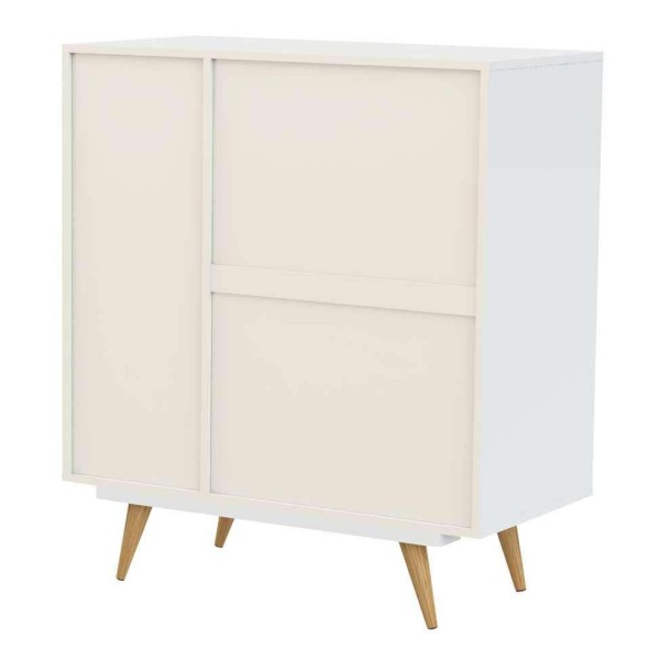 Encontraproduto.com.br - Cômoda 4 Gavetas e 1 Porta Retrô 30 Olivar Branco