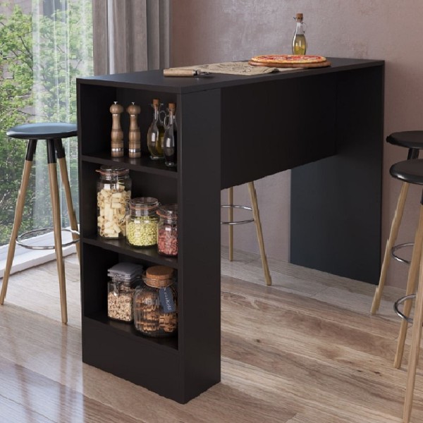 Bancada Gourmet para Cozinha 140cm sem Porta - Preta