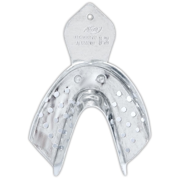 Encontraproduto.com.br - Moldeira Avulsa Perfurada Adulto Inox I-3 Dentado - Tecnodent