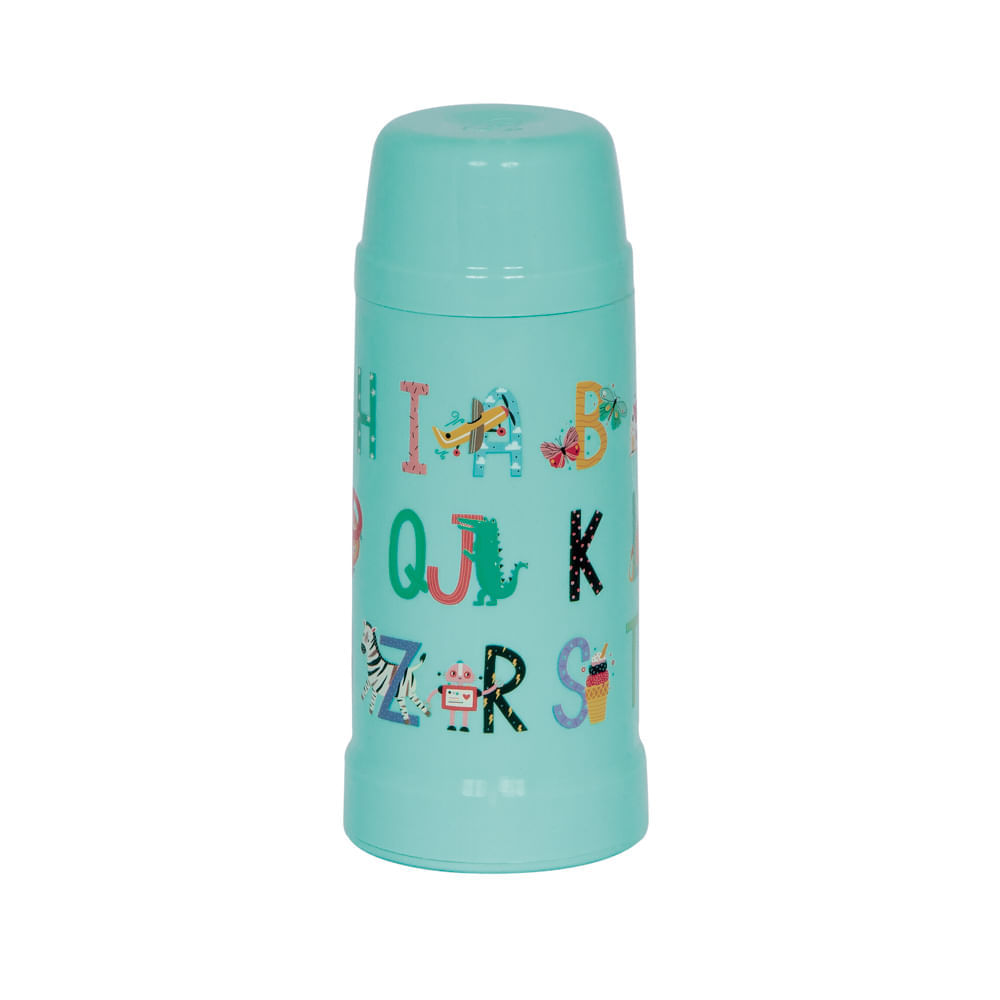Encontraproduto.com.br - Garrafa Térmica Mini Mor Kids 300ml Bala de Menta Alfabeto MOR