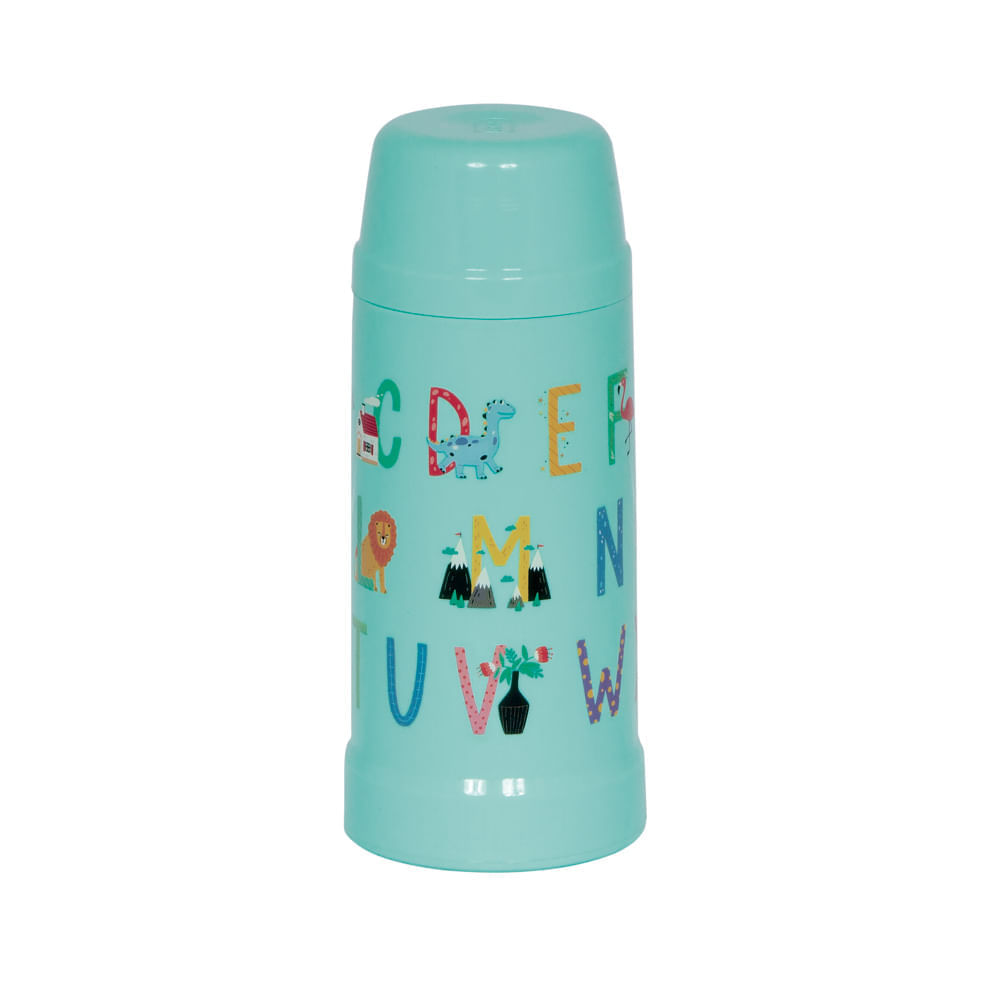 Encontraproduto.com.br - Garrafa Térmica Mini Mor Kids 300ml Bala de Menta Alfabeto MOR