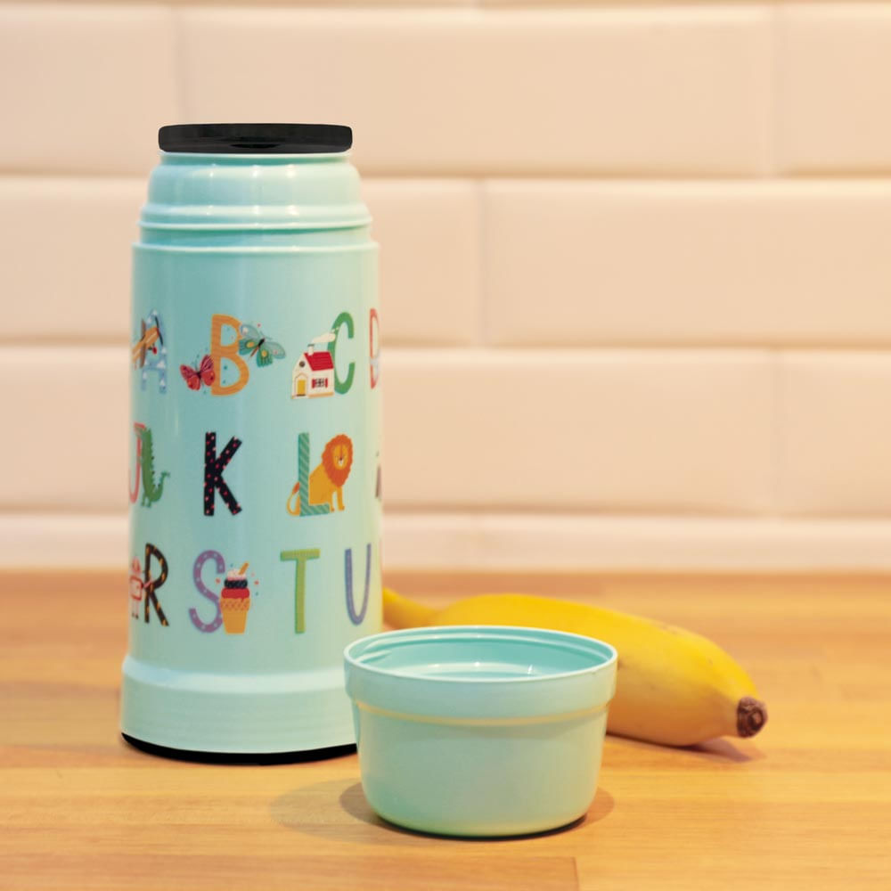 Encontraproduto.com.br - Garrafa Térmica Mini Mor Kids 300ml Bala de Menta Alfabeto MOR