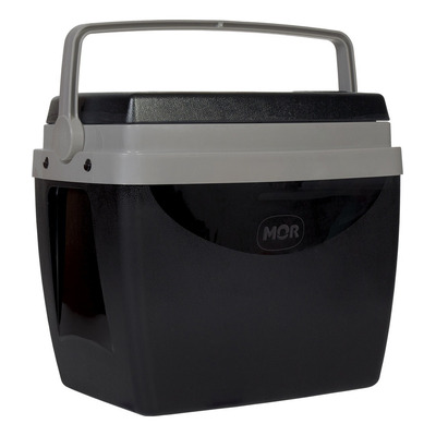 Encontraproduto.com.br - Caixa Térmica 26 Litros Cinza com Preto MOR