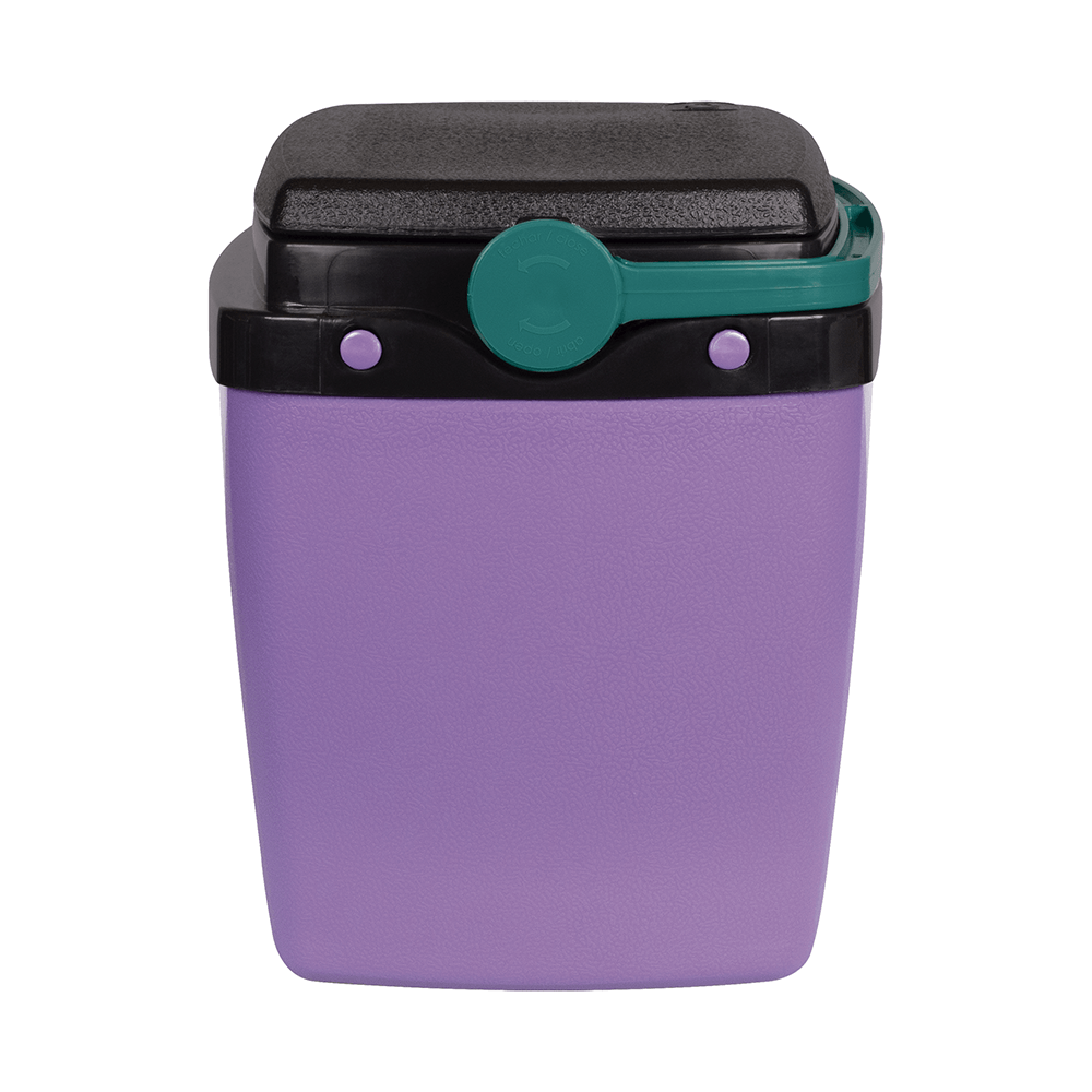 Encontraproduto.com.br - Caixa Térmica 6L Lilás com Verde