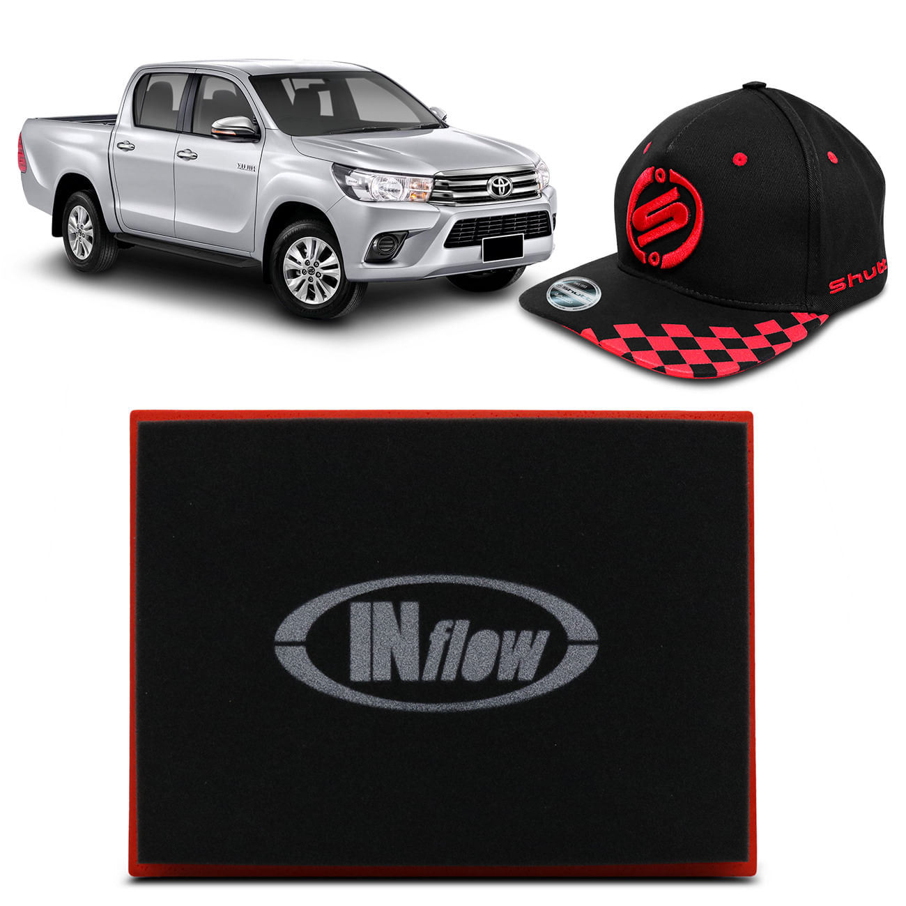 Filtro de Ar Esportivo Inflow Inbox Hilux 2.8 SR SRV TDI 16 a 18 Hilux SW4 2.8 SRX 16 a 19 HPF7355