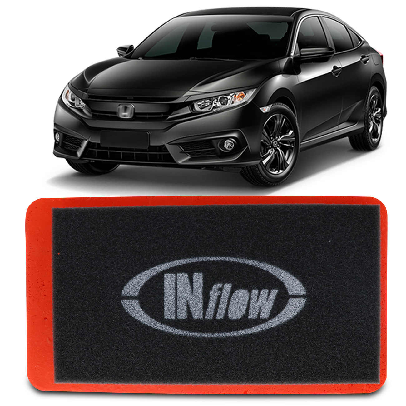 Encontraproduto.com.br - Filtro de Ar Esportivo Inflow Inbox  Civic G10 17 a 19 1.5 Turbo CR-V 17 18 1.5 Turbo HPF6365