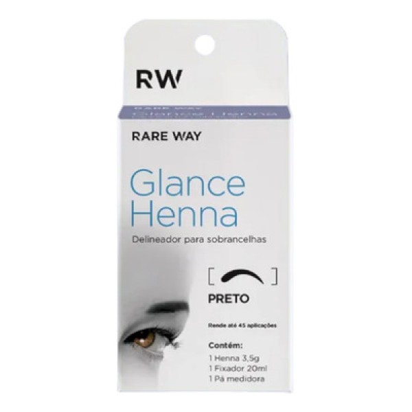 Henna Para Sobrancelhas Rare Way Glance - Preto