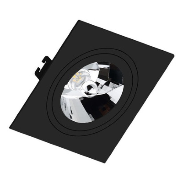 Spot Embutido Face Reta Quadrado P/1 Ar111 Abs Preto - Save Energy