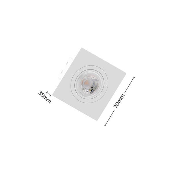 Encontraproduto.com.br - Spot De Embutir Quadrada Para 1 Lâmpada Mini Dicróica Gu10 Branco Fosco Saveenergy