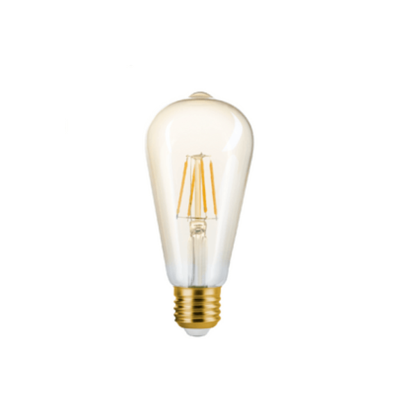 Lâmpada LED Filamento ST64 E-27 4W 2200K Branco Quente 300 Lúmens Vintage Amber Saveenergy