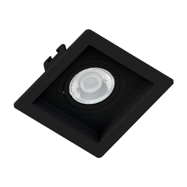 Encontraproduto.com.br - Spot De Embutir Quadrada Para 1 Lâmpada Mini Dicróica Recuada Preta Saveenergy
