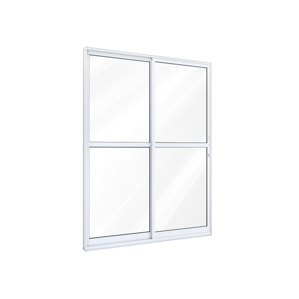 Encontraproduto.com.br - Porta Lucasa Alumínio Ideale 215x160 2 Folhas 9150.2  Branco Correr Abertura Lateral Direita