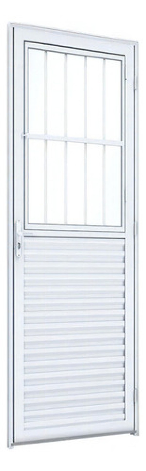 Encontraproduto.com.br - Porta Ideale Mista Com Postigo E Grade 215x085 Esquerdo Branco Ullian