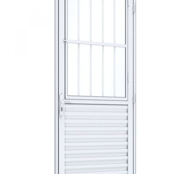 Encontraproduto.com.br - Porta Ideale Mista Com Postigo E Grade 215x085 Esquerdo Branco Ullian