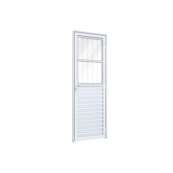 Encontraproduto.com.br - Porta Ideale Mista Com Postigo E Grade 215x085 Direita Branco Ullian