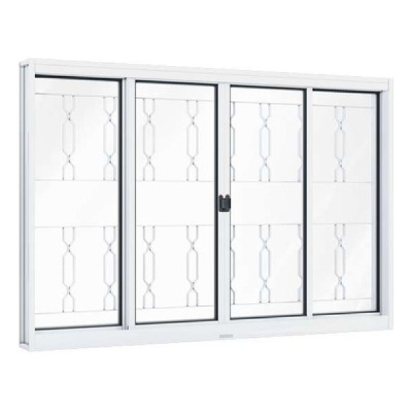 Encontraproduto.com.br - Janela Rio Bras Pronta De Correr Central Grade Mosaico 100x200 Branco Ullian