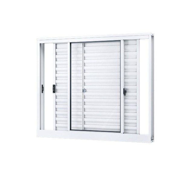 Encontraproduto.com.br - Veneziana Riobras Alumínio De Correr Lateral Sem Grade 3 Folhas 100x150 Branco Ullian