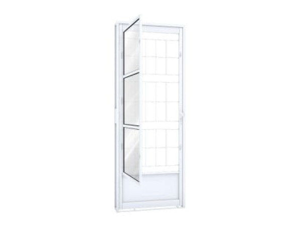 Encontraproduto.com.br - Porta Riobrás Aço 215x85 1667.2 Branco Giro Com postigo Grade Quadrada Abertura Direita