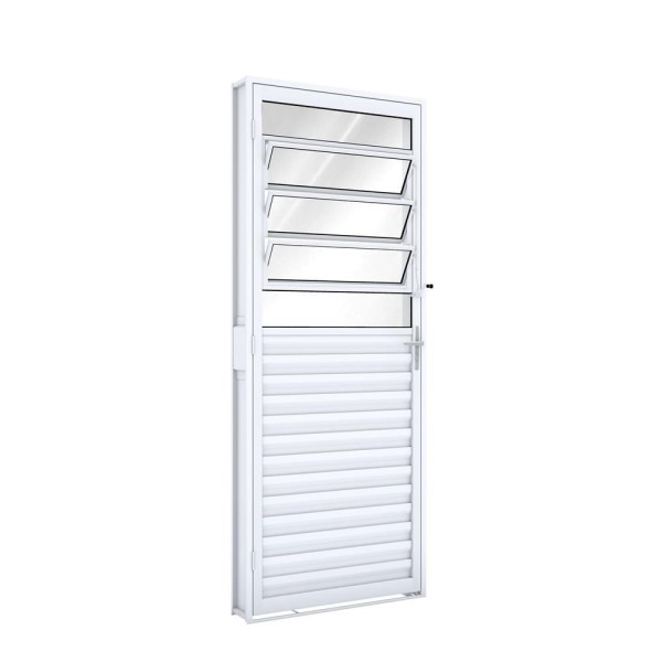 Encontraproduto.com.br - Porta Rio Bras Pronta Mista Com Basculante 215x085 Direita Branco Ullian