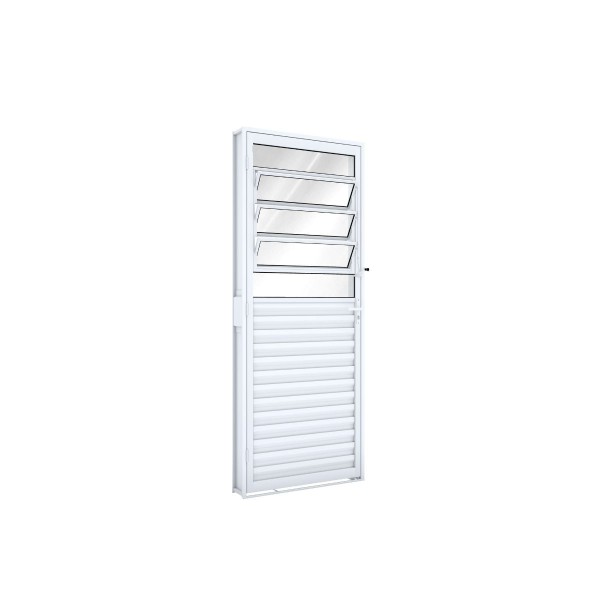Encontraproduto.com.br - Porta Rio Bras Pronta Mista Com Basculante 215x085 Direita Branco Ullian