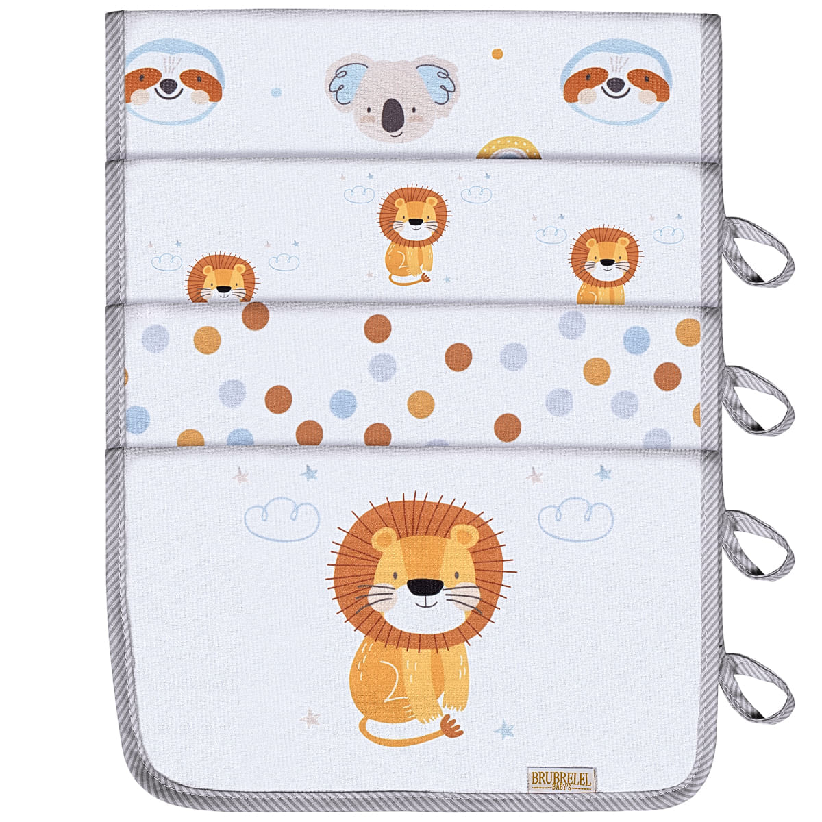 Kit com 4 paninhos de boca para bebê em felpa Safari - Brubrelel Baby
