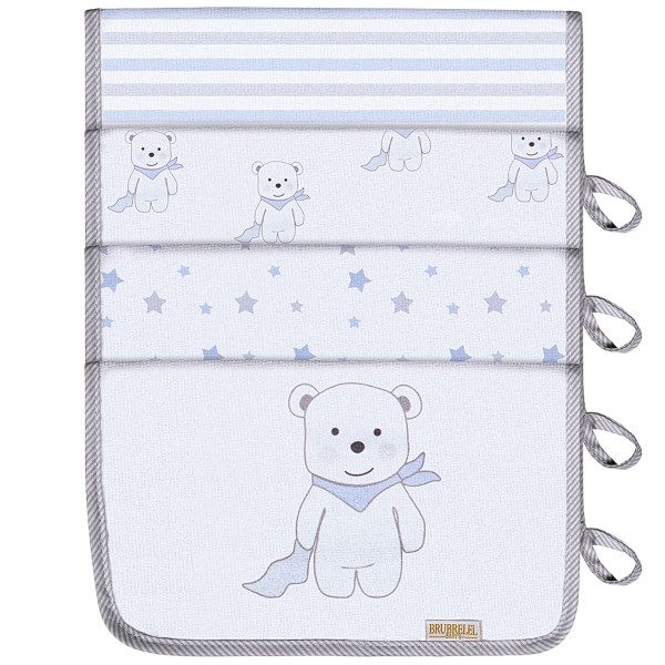 Kit com 4 paninhos de boca para bebê em felpa Ursinho Azul Bebê - Brubrelel Baby