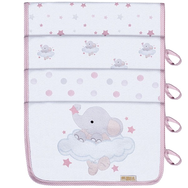 Encontraproduto.com.br - Kit com 4 paninhos de boca para bebê em felpa Elefantinha Rosa - Brubrelel Baby