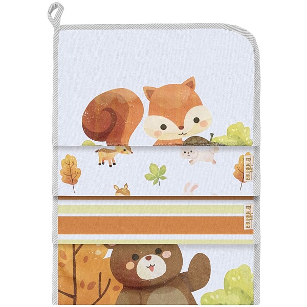 Encontraproduto.com.br - Kit com 4 paninhos de boca para bebê em felpa Pequeno Urso - Brubrelel Baby