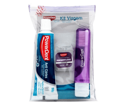 Encontraproduto.com.br - Kit Viagem PowerDent Creme Dental+ Escova+ Fio Dental