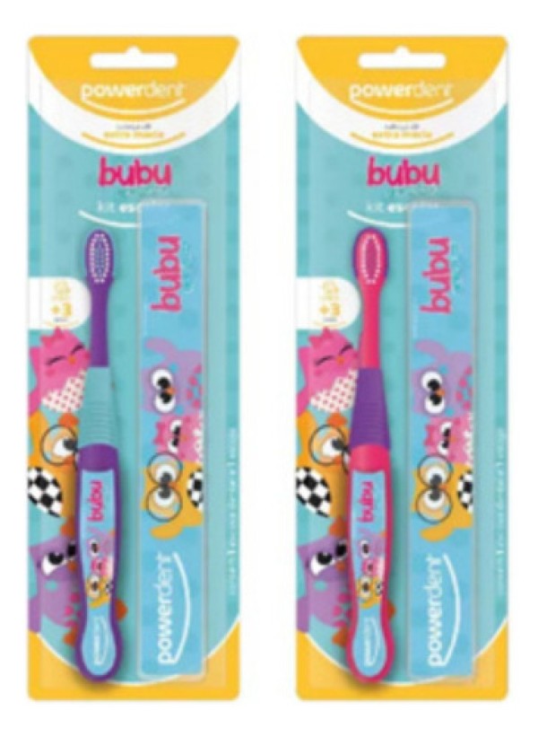 Encontraproduto.com.br - Kit De Escovas De Dente Infantil Com Estojo Bubu