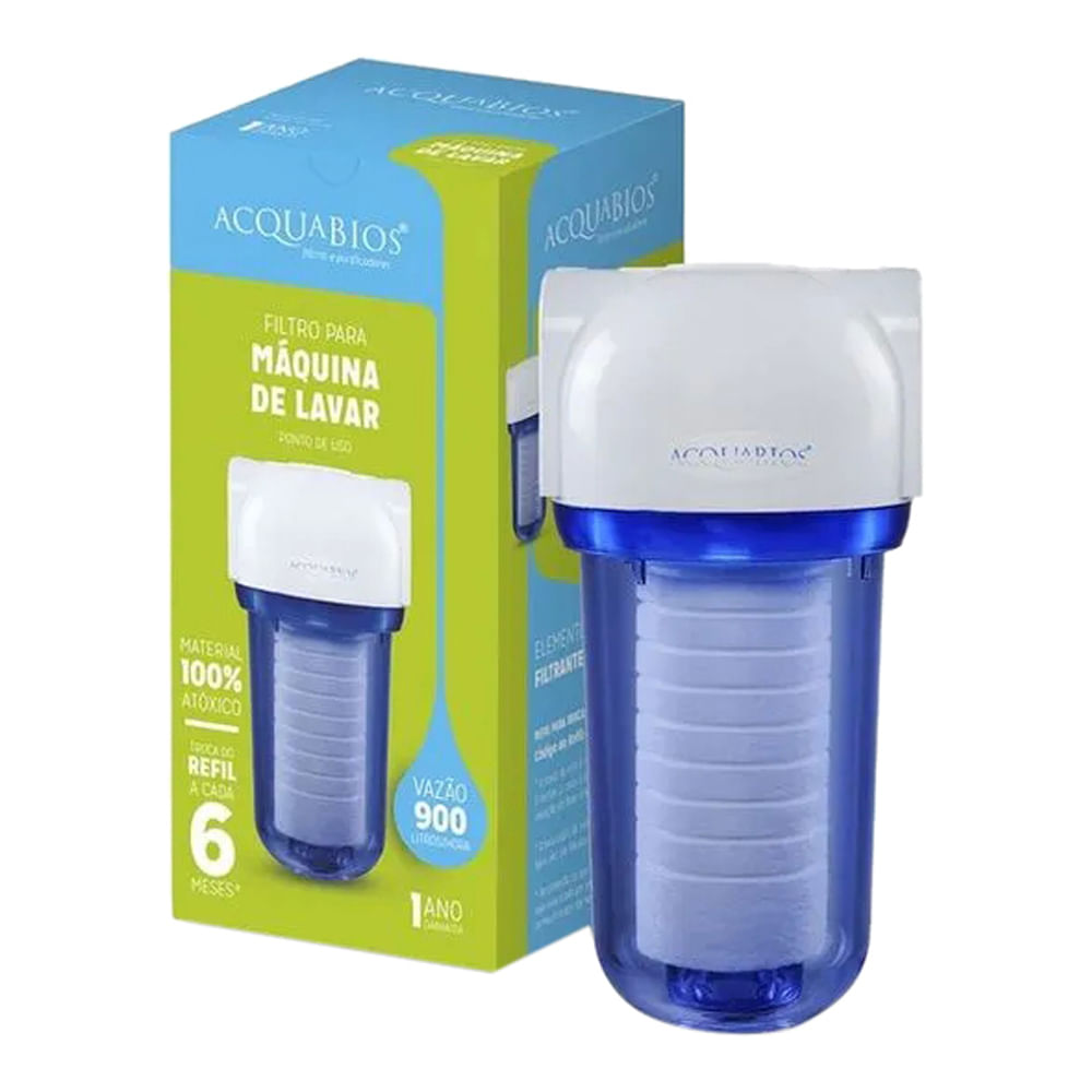 Encontraproduto.com.br - Filtro Transparente para Máquina de Lavar com Refil Acquabios Acqua 200 7