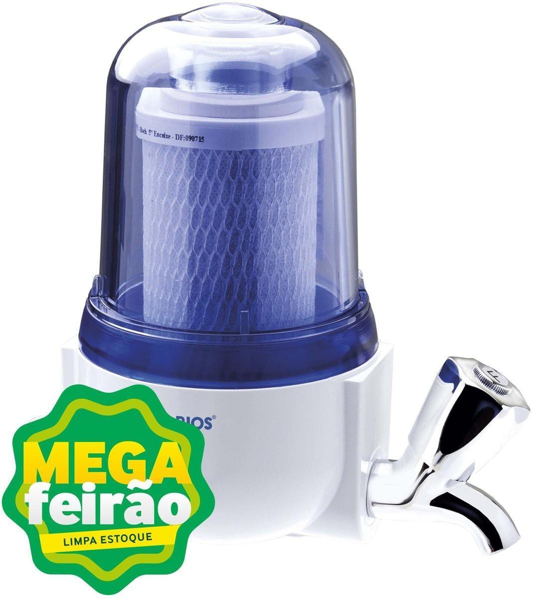 Encontraproduto.com.br - Torneira Pia Cozinha de Parede com Filtro Acquabios Parede Carbon Block Transparente com Torneira Metal 5
