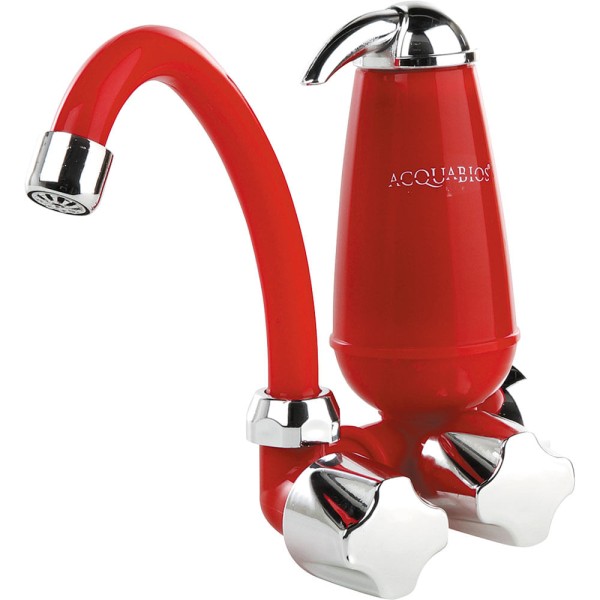 Encontraproduto.com.br - Torneira Móvel com Filtro BMV E05 Acquabios Vermelha/Cromada