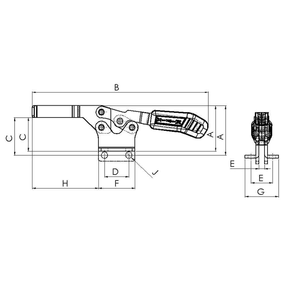Encontraproduto.com.br - Grampo Horizontal Kifix KF-511 D 90kgf