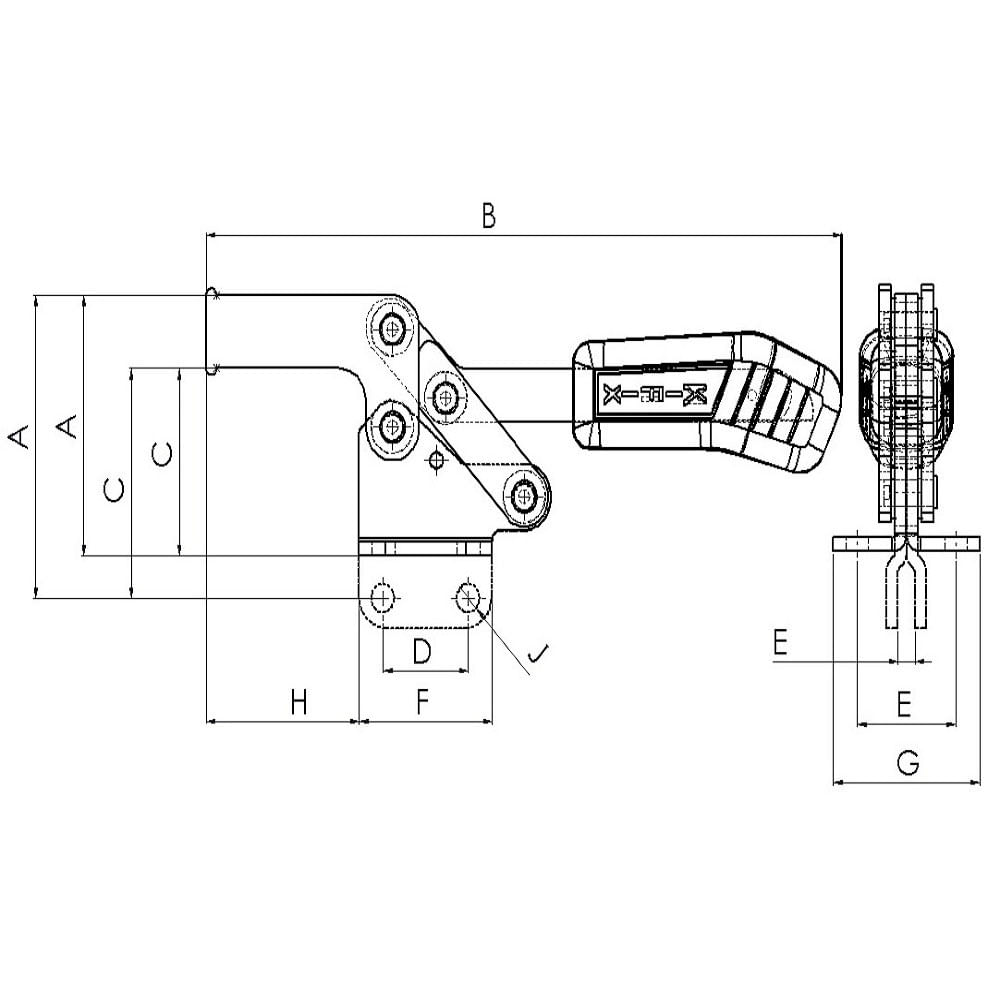 Encontraproduto.com.br - Grampo Horizontal Kifix KF-531 D 400kgf
