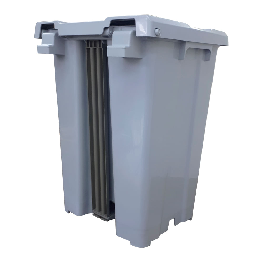 Lixeira JSN Plastica Quadrada com Pedal 25 Litros Cinza