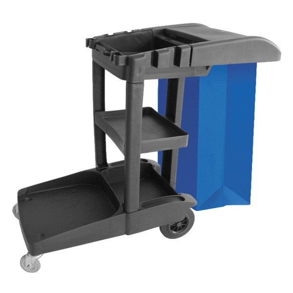 Encontraproduto.com.br - Carrinho Para Limpeza JSN Funcional W2A Bolsa Azul 80L