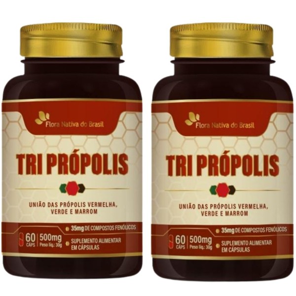 Encontraproduto.com.br - Kit 2x Tri Própolis Própolis Vermelha, Verde E Marrom 60