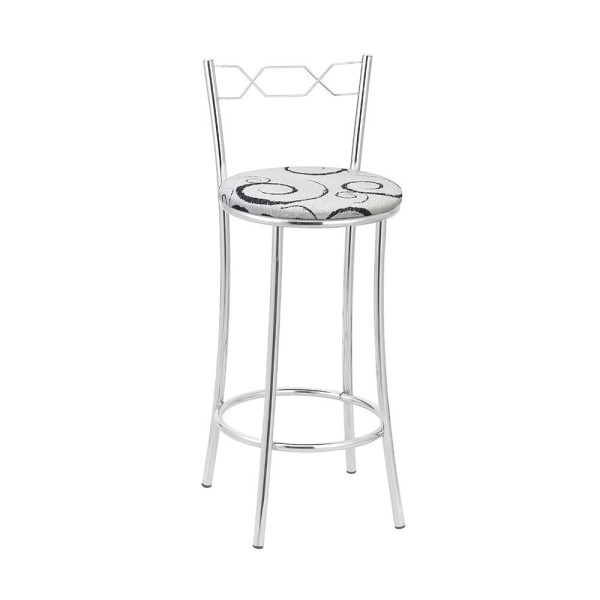 Encontraproduto.com.br - Kit 2 Banquetas Cromadas BC51B de Metal e Assento Espuma D15 Treparoni
