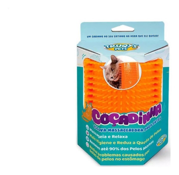 Escova Massageadora Coçadinha Rosa para Gatos – Truqys Pet