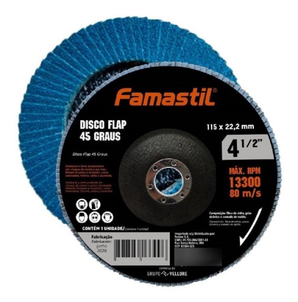 Encontraproduto.com.br - Disco Lixa Flap 4.1/2 X 120g - Famastil