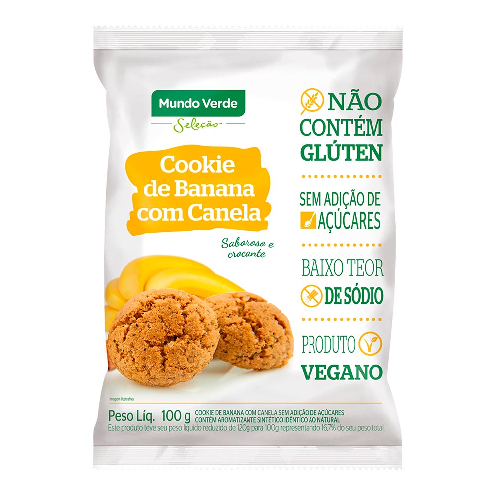 Encontraproduto.com.br - Cookie de Banana com Canela Mundo Verde 100g