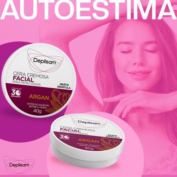 Encontraproduto.com.br - Cera Cremosa Facial Depilsam de Micro-Ondas Argan 40G