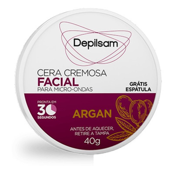 Cera Cremosa Facial Depilsam de Micro-Ondas Argan 40G