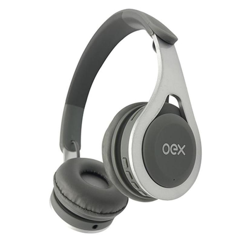 Encontraproduto.com.br - Headset OEX Drop HS306 40mW Cinza Bluetooth Recarga USB